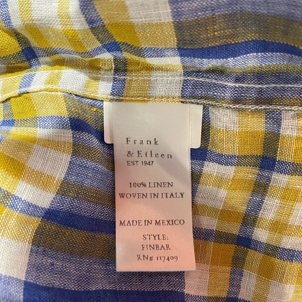 Frank &‎ Eileen Blue and Yellow Plaid Shirt - Picture 6 of 7